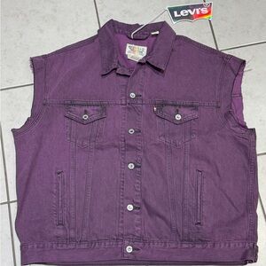 Rare Levi's Mens Purple Denim Vest Pride Collection XL